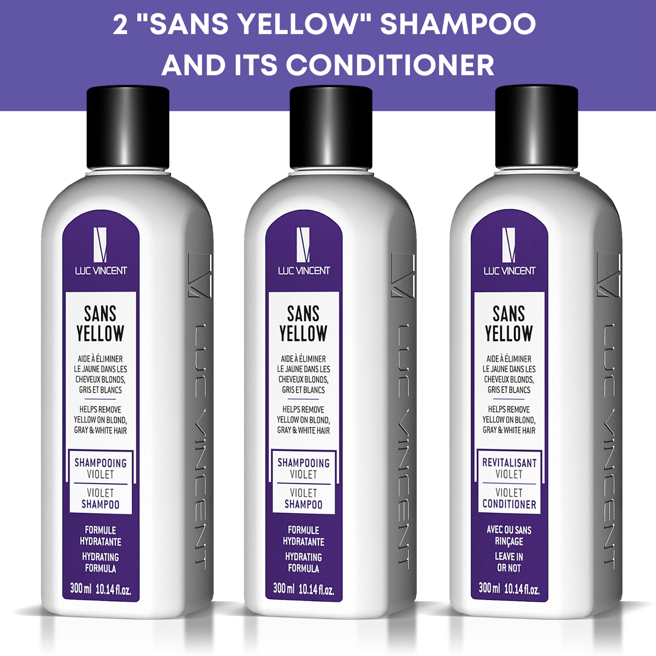 2 "Sans Yellow" Purple Shampoo 1 Conditioner